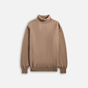 Beige Brown Men Kith Auralee Baby Cashmere Knit Turtleneck Shirts | 7805-RXBDM