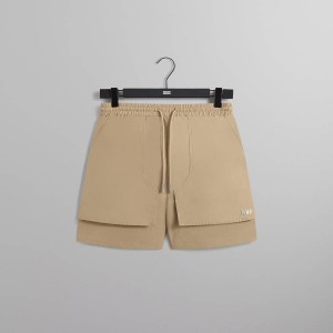Beige Men Kith Alden Pocket Shorts | 0396-BPGRE