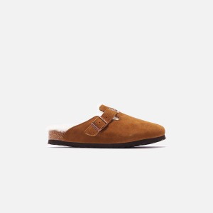Beige Men Kith Birkenstock Boston Shearling Sandals | 2195-RTVQB