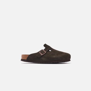 Beige Men Kith Birkenstock Boston Suede Sandals | 1027-MZOUW