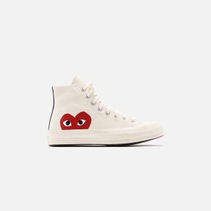Beige Men Kith Converse x Comme des Garçons CDG Play Chuck Taylor High Sneakers | 6395-VLEYM