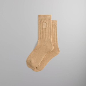 Beige Men Kith Crest Socks | 1968-LKJCE
