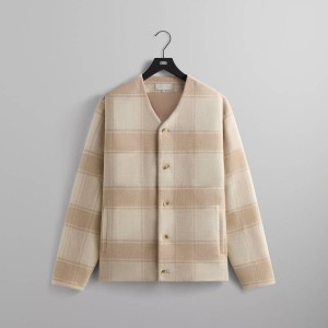 Beige Men Kith Double Faced Wool Jonah Liner Jackets | 6524-XIVDT