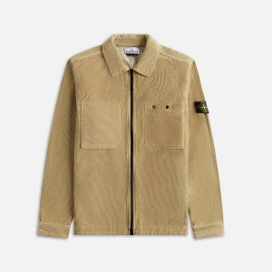 Beige Men Kith Stone Island Corduroy Overshirt Jackets | 5182-SXMHF