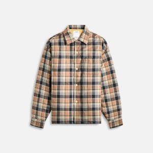 Beige Men Kith Visvim Keesey Check Down Jackets | 9827-HGAKD