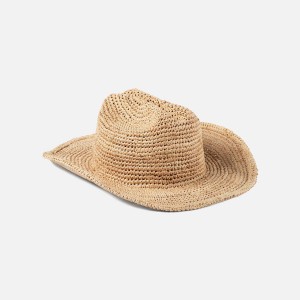 Beige Women Kith Lack of Color Raffia Cowboy Hat Headwear | 9487-QPDJR