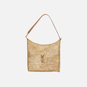 Beige Women Kith Saint Laurent YSL Cesto Fludio Raffia Tote Bags | 3827-IESTJ