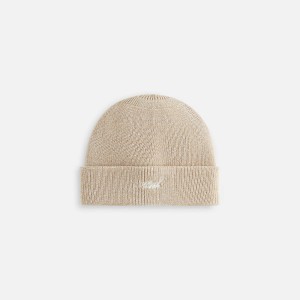 Beige Women Kith Script Classic Beanie Headwear | 8350-LNDXF