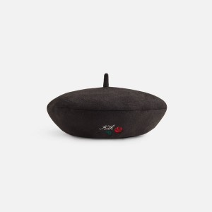 Black Kids' Kith Wool Beret Headwear | 1809-LPGNH