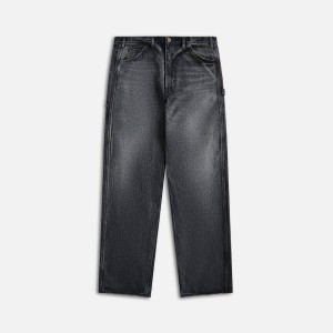 Black Men Kith Auralee Selvedge Faded Heavy Denim Painters Pants | 3168-LECZM