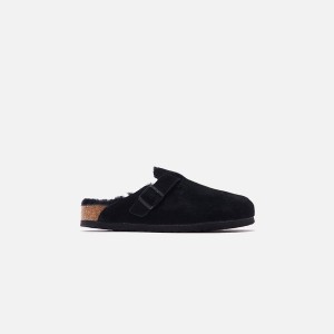 Black Men Kith Birkenstock Boston Shearling Sandals | 3152-TXYBD