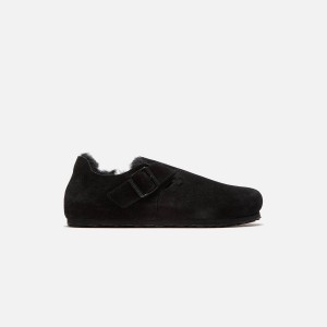 Black Men Kith Birkenstock London Shearling Sandals | 8139-ACHWD