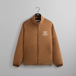 Black Men Kith Bonded Microsuede Ali Track Jackets | 9751-GWJKL
