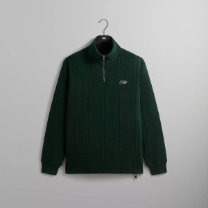 Black Men Kith Cable Fleece Quarter Zip Sweatshirts | 1570-GADCH
