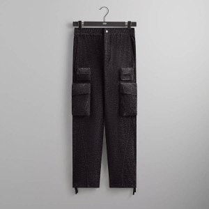 Black Men Kith Chenille Chauncey Cargo Pants | 2743-ESNVL