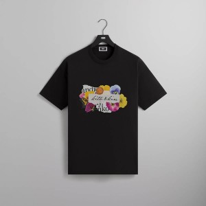 Black Men Kith Collage T-Shirt | 2791-REBLV
