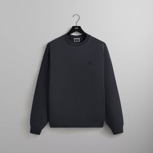 Black Men Kith Compact Knit Nelson Crewneck Sweatshirts | 0781-YNFJB
