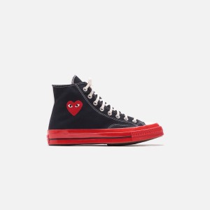 Black Men Kith Converse x Comme des Garçons CDG Play Red Sole High Top Sneakers | 1687-IOWVD