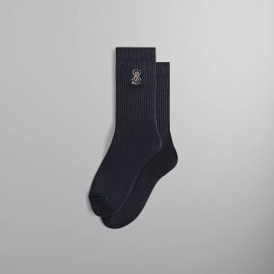 Black Men Kith Crest Socks | 7351-CSRQN
