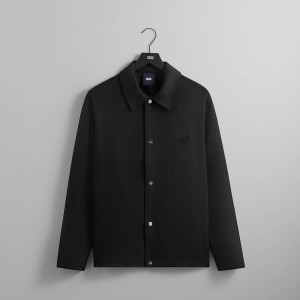 Black Men Kith Double Weave Coaches Jackets | 5784-RMYZB