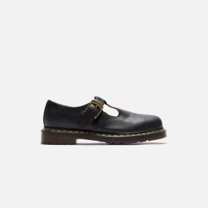 Black Men Kith Dr. Martens T-Bar Regency Leather Mary Jane Sneakers | 7894-NDEKS