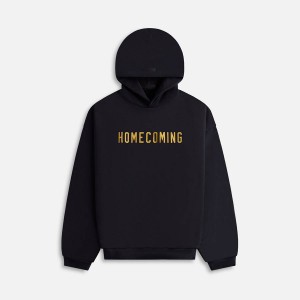 Black Men Kith Essentials Heavy Fleece Hoodie Sweatshirts | 6470-IUPJG