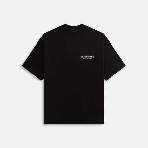 Black Men Kith Essentials Jersey Crewneck Shirts | 6028-SDEFM