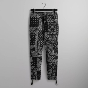 Black Men Kith Flocked Deconstructed Bandana Mercer 8 Pants | 6351-IDWSM