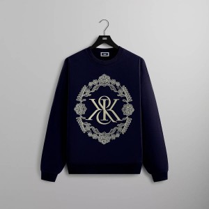 Black Men Kith Floral Lace Nelson Crewneck Sweatshirts | 9602-VGOHQ
