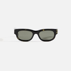 Black Men Kith Gucci Transparent Rectangular Frames Sunglasses | 4680-VJYNM
