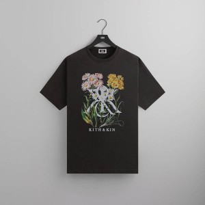 Black Men Kith KandK Daisy Vintage T-Shirt | 8243-KVMJQ