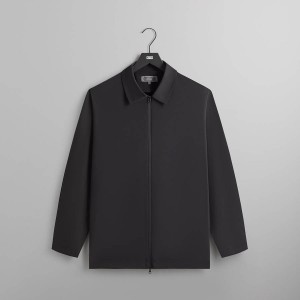Black Men Kith Kayson Full Zip Polo Shirts | 6472-QSOCK