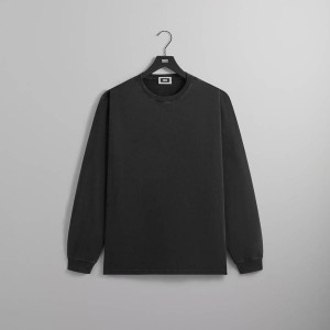 Black Men Kith Long Sleeve Vintage T-Shirt | 3019-GOZRH