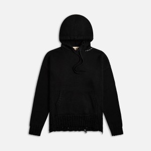 Black Men Kith Marni Disheveled Mending Hoodie Sweatshirts | 3065-JABSU