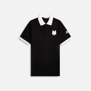 Black Men Kith Moncler Cotton Pique Short Sleeve Polo Shirts | 1257-OSKGQ