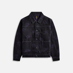 Black Men Kith Needles M.W. Jean 13Oz Denim Rose Jq. Jackets | 1608-QUXEM