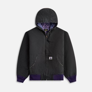 Black Men Kith Needles Zipped Work Hoodie 11oz Cotton Oxford Jackets | 6921-OSWAV