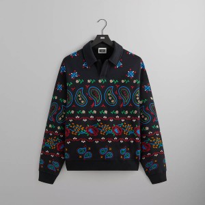 Black Men Kith Nelson Collared Shirts | 7635-KEXVA
