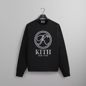 Black Men Kith Nelson Crewneck Sweatshirts | 2475-HTENA