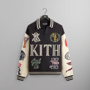 Black Men Kith Nelson Rugby Sweater Shirts | 3802-BFQWX