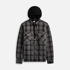 Black Men Kith Noon Goons Function Flannel Jackets | 5674-VRTKN