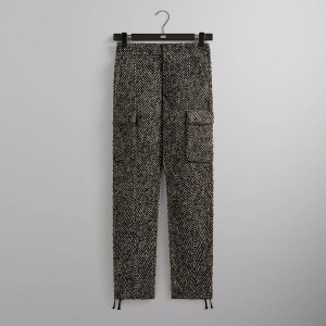 Black Men Kith Oversized Herringbone Bristol Cargo Pants | 3097-DTCNF