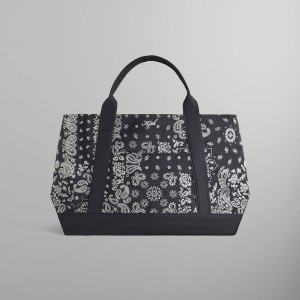 Black Men Kith Paisley Flocked Nylon Tote Bags | 9203-CPLSB