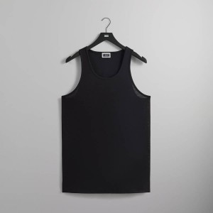 Black Men Kith Pointelle Mesh Spencer Tank Shirts | 3706-TULGE