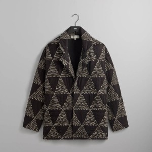 Black Men Kith Quilt Stitch Alfie Jackets | 0248-DSOUY