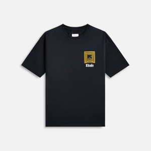 Black Men Kith Rhude Chevron Logo Repeat T-Shirt | 2650-MDGNR