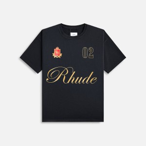 Black Men Kith Rhude Script T-Shirt | 3694-UQPOI