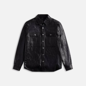 Black Men Kith Rick Owens Pelle Outer Shirts | 2150-SOFTW