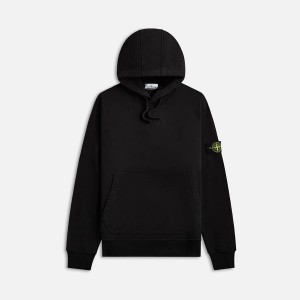 Black Men Kith Stone Island Garment Dyed Cotton Hoodie Sweatshirts | 1524-SUBIN