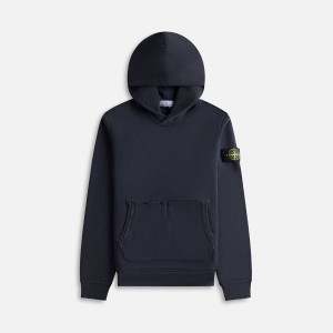 Black Men Kith Stone Island Garment Dyed Hoodie | 9627-OLRQB